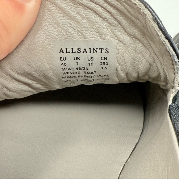 New AllSaints Emily Leather Loafer In Black Sz 10 - Picture 11 of 11